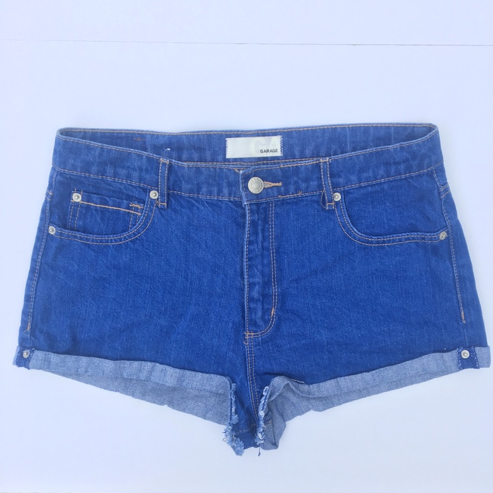 Garage Blue Denim Cuff Short Short Sz 9